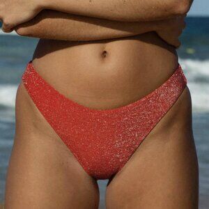 BERLOOK Red Lurex Bikini Bottom ONLY 64